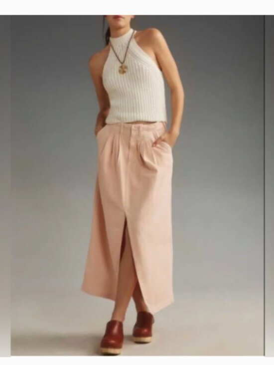 Pilcro Dresses & Skirts - Anthropologie Pilcro Blush Pink Midi Skirt size 6